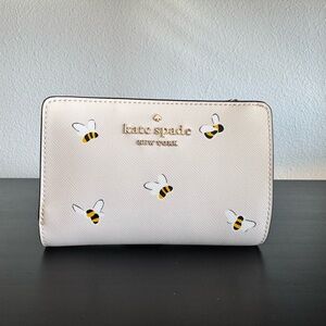 Kate Spade White Bee-Embellished Wallet
